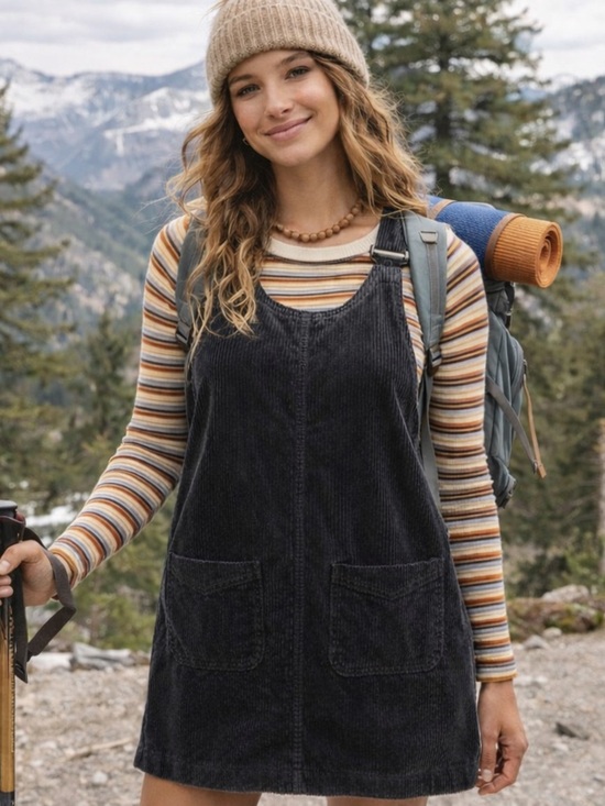 Toad&Co Dresses & Skirts - Toad & Co Del Rey Jumper Corduroy Overall Dress Size Small Outdoors Hiking